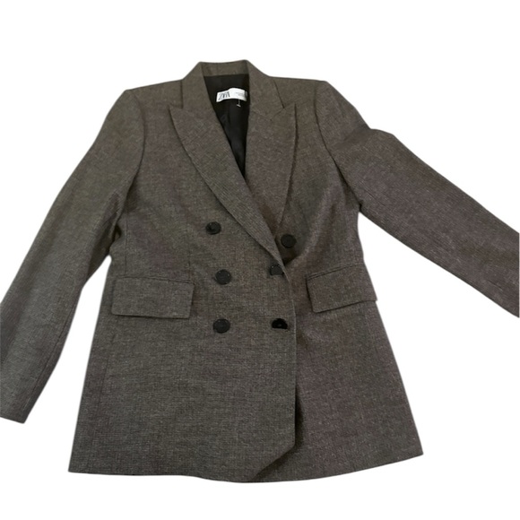Zara brown blazer with pockets size M NEW - Picture 3 of 9